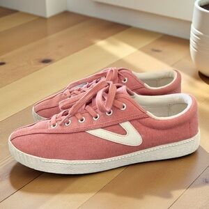 Tretorn Dusty Rose Canvas Sneakers with White Accent